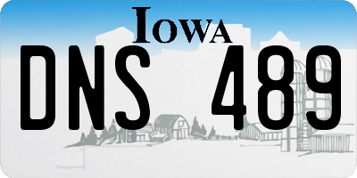 IA license plate DNS489