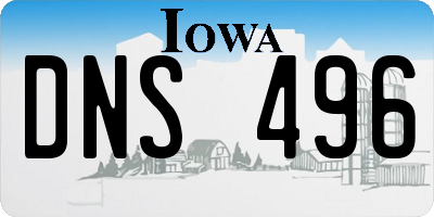 IA license plate DNS496