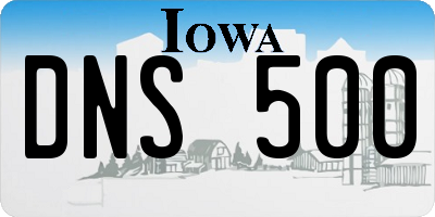 IA license plate DNS500