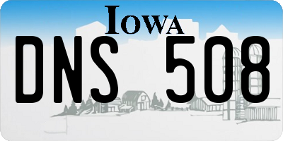 IA license plate DNS508