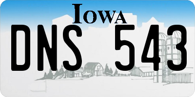IA license plate DNS543