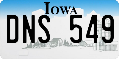 IA license plate DNS549