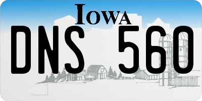 IA license plate DNS560
