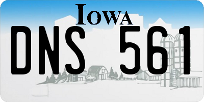 IA license plate DNS561