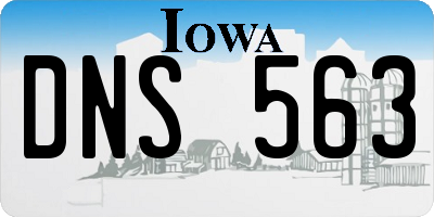IA license plate DNS563