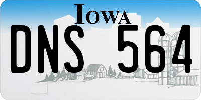IA license plate DNS564
