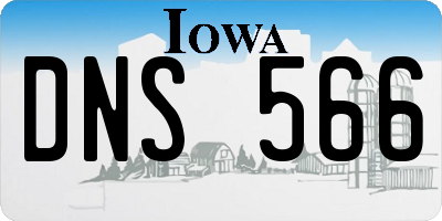 IA license plate DNS566