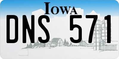 IA license plate DNS571