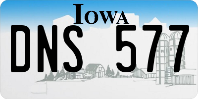 IA license plate DNS577