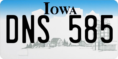 IA license plate DNS585