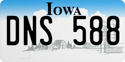 IA license plate DNS588