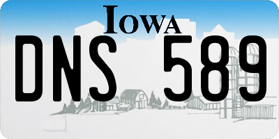 IA license plate DNS589