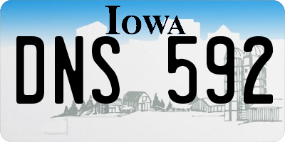 IA license plate DNS592