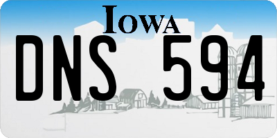 IA license plate DNS594