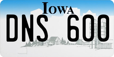 IA license plate DNS600