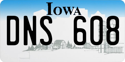 IA license plate DNS608