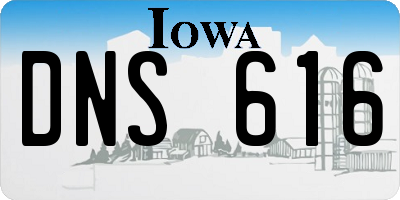 IA license plate DNS616