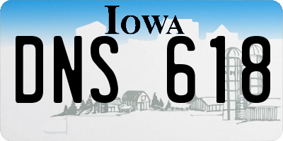 IA license plate DNS618