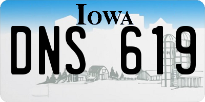 IA license plate DNS619