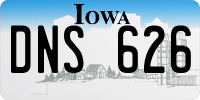 IA license plate DNS626