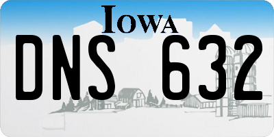 IA license plate DNS632