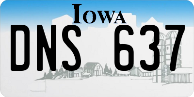 IA license plate DNS637