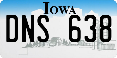 IA license plate DNS638