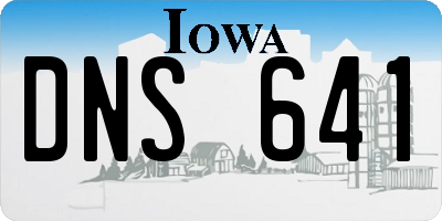 IA license plate DNS641