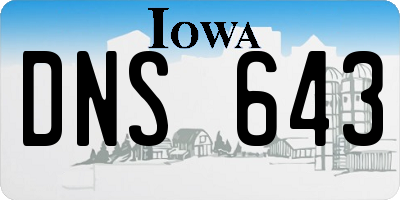 IA license plate DNS643