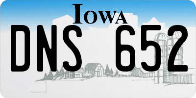 IA license plate DNS652