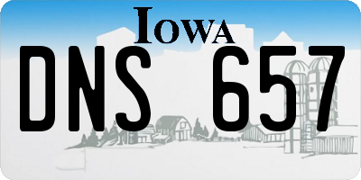 IA license plate DNS657