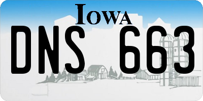 IA license plate DNS663