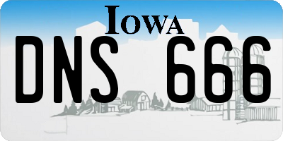 IA license plate DNS666