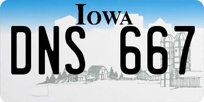 IA license plate DNS667