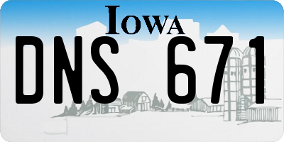 IA license plate DNS671