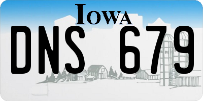 IA license plate DNS679