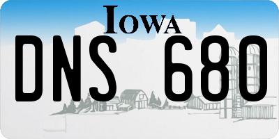 IA license plate DNS680