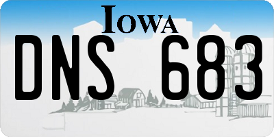IA license plate DNS683