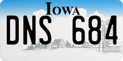 IA license plate DNS684