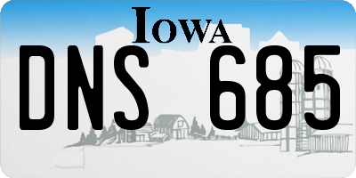 IA license plate DNS685