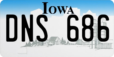 IA license plate DNS686