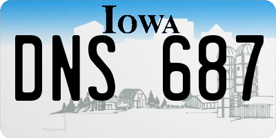 IA license plate DNS687