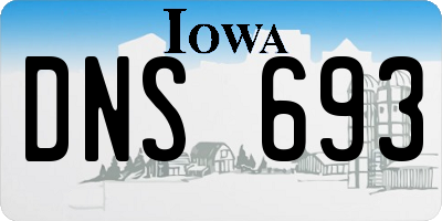 IA license plate DNS693
