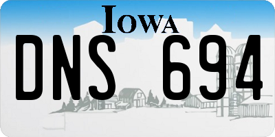 IA license plate DNS694