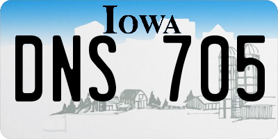 IA license plate DNS705