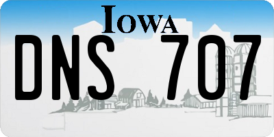IA license plate DNS707