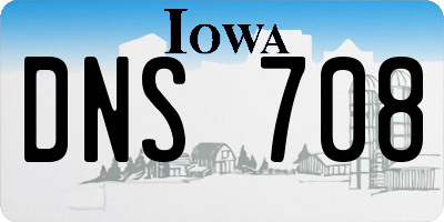 IA license plate DNS708
