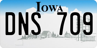IA license plate DNS709