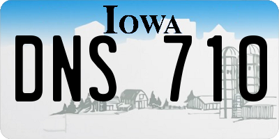 IA license plate DNS710
