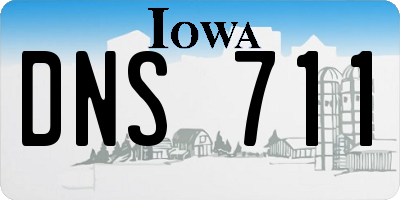 IA license plate DNS711